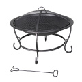 26" Round Porcelain Wood Burning Fire Pit